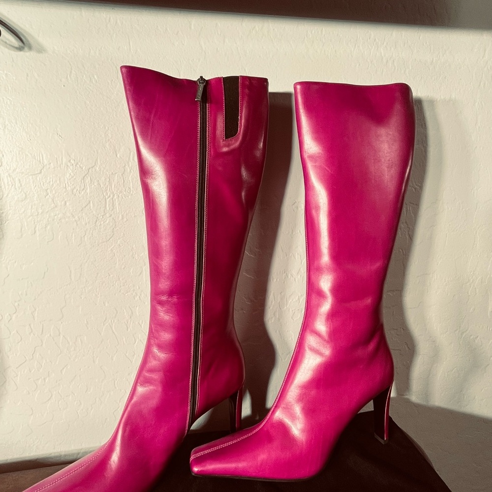 Donald J. Pliner Fuchsia Knee-High Boots - Picture 2 of 6